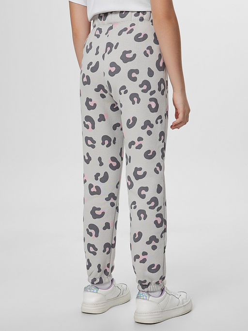 Брюки для девочек серые с леопардовым принтом - Mark formelle фото 2