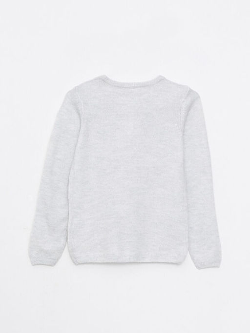 Bisiklet Yaka Desenli Pul ??lemeli Uzun Kollu K?z ?ocuk Triko Kazak - Waikiki фото 2