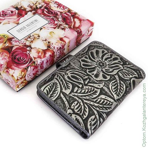 Маленький женский кожаный кошелек Sergio Valentini СВ 8064-001  фото 4