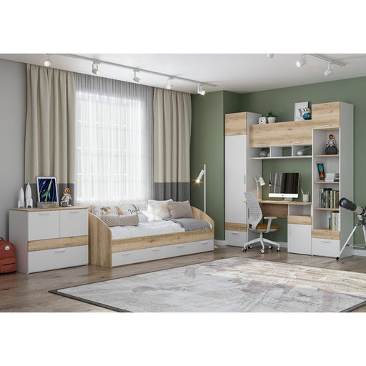 Комод с дверками и ящиком Геометрия 8, 862х450х749, Делано светлый/Белый - Simaland фото 3