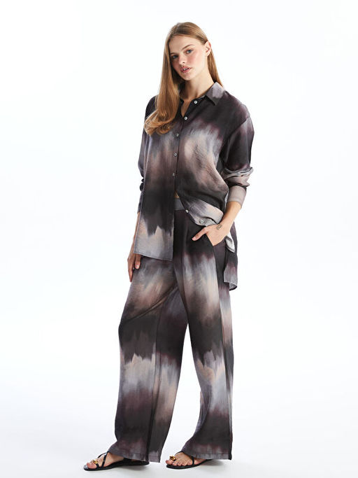 Beli Lastikli Desenli Kad?n Pantolon