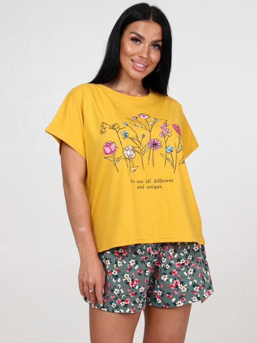 231 ПИЖАМА (Горчичный/зелёный) - А-дина фото 2