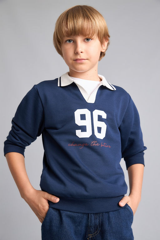 Oversize Bask_l_ Sweatshirt Erkek _ocuk - Defacto фото 6