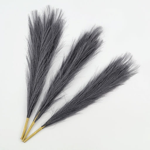 Сухоцветы искусственные «Пампасная трава», 43 см, 3 шт., тёмно-серый