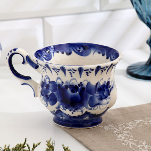 Чайная гжель Шатер, бело-синий,керамика, - Simaland фото 4