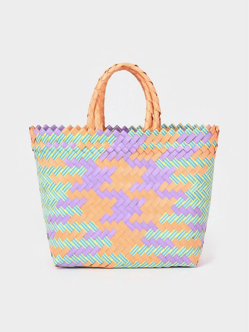 Сумка плетёная, 20×10×30 см, пластик, разноцветная