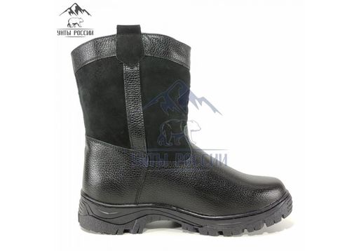 Мини-монголки мужские черные, литая подошва натуральная кожа - Мирунт фото 18