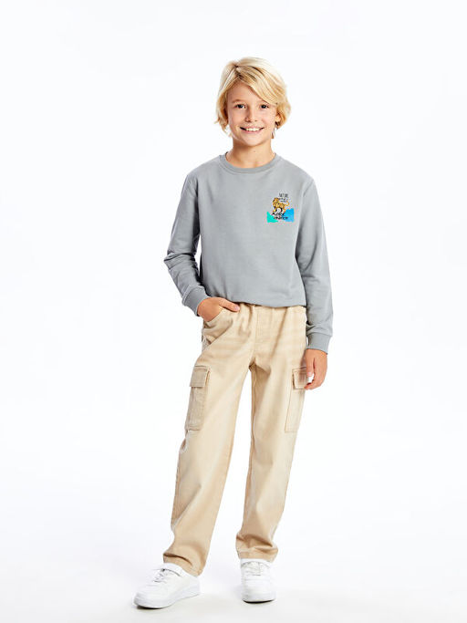 Beli Lastikli Erkek ?ocuk Kargo Jean Pantolon