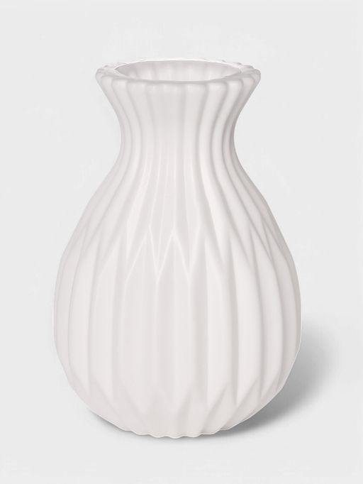 Ваза для цветов Relief, пластик, 11.5×8×17 см, белая