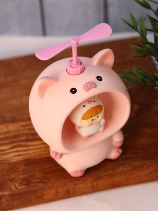 Kопилка - ночник Baby pig fan, pink (13,5 см), пластик