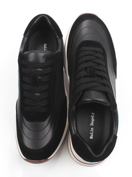 03-A9042-1 BLACK Кроссовки женские (натуральная кожа, натуральная замша)