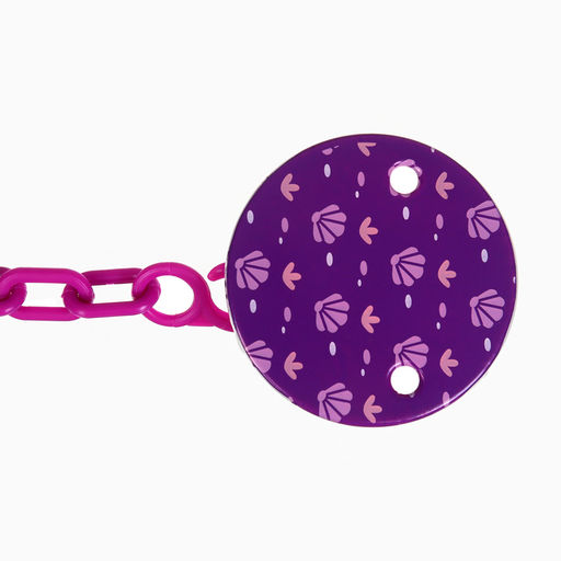 Соска - пустышка с держателем Крошка Я «Пингвинчик», анатомическая, от 6 мес, фиолетовый