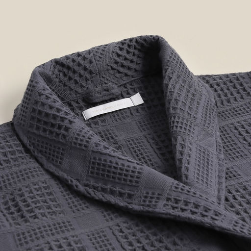 Халат вафельный женский SL HOME: Chess «Гри Сандре», размер M, хлопок 100%, тёмно-серый