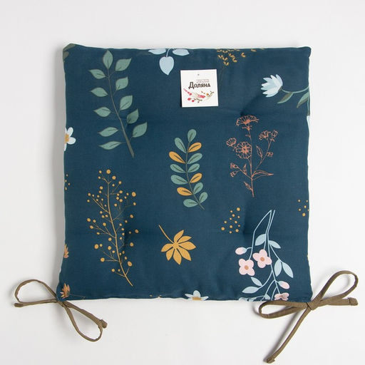 Сидушка на стул Доляна Twilight forest 42х42 см, 100% хлопок, рогожка 164 г/м2  фото 4