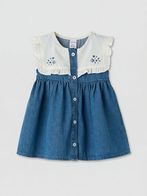 Bebe Yaka Nak??l? K?z Bebek Jean Elbise