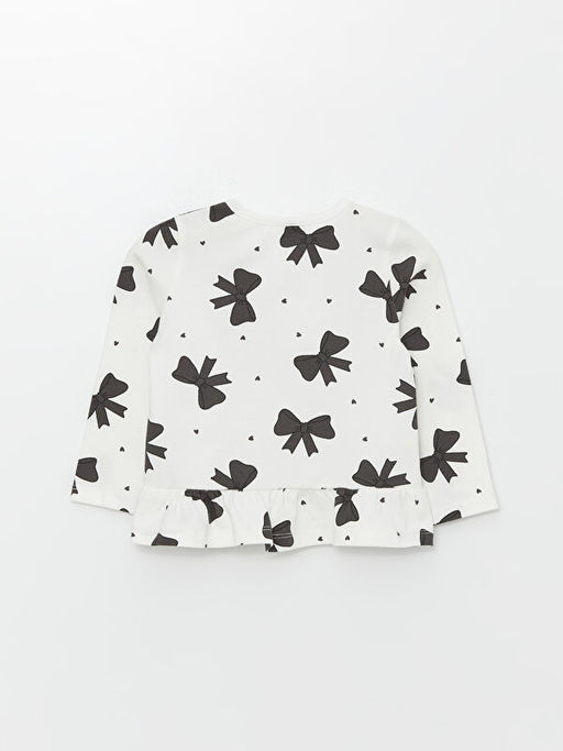 Bisiklet Yaka Uzun Kollu Nak??l? K?z Bebek Bluz 2li - Waikiki фото 3