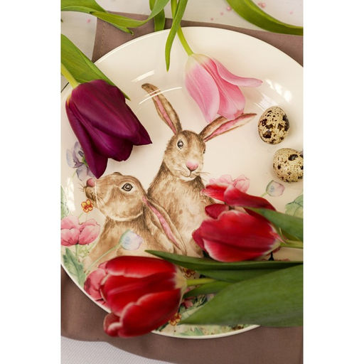 Тарелка фарфоровая обеденная Доляна Зайка, d=25,5 см, цвет белый  фото 13