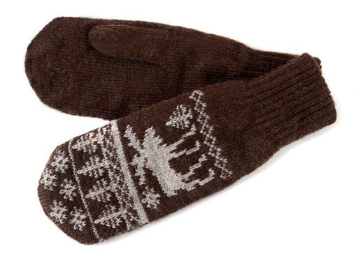 Варежки верблюжья шерсть рисунок Олень