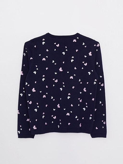 Bisiklet Yaka Bask?l? Uzun Kollu K?z ?ocuk Triko H?rka - Waikiki фото 2