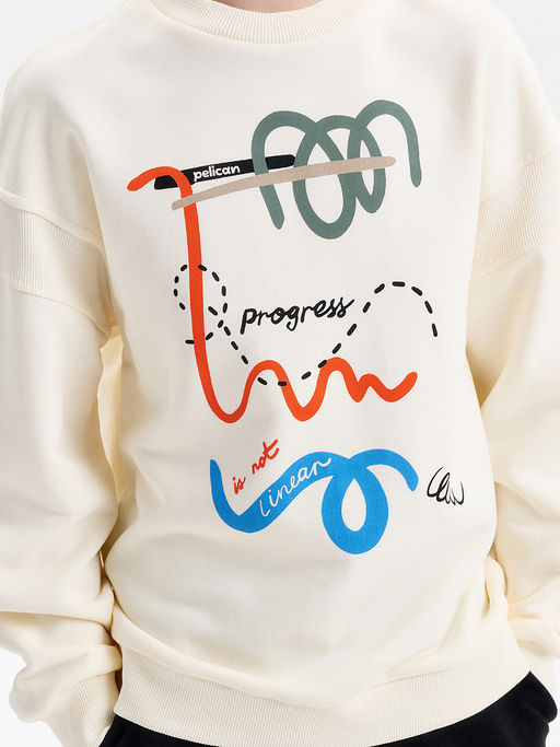 PELICAN, толстовка для мальчиков, Молочный  фото 5