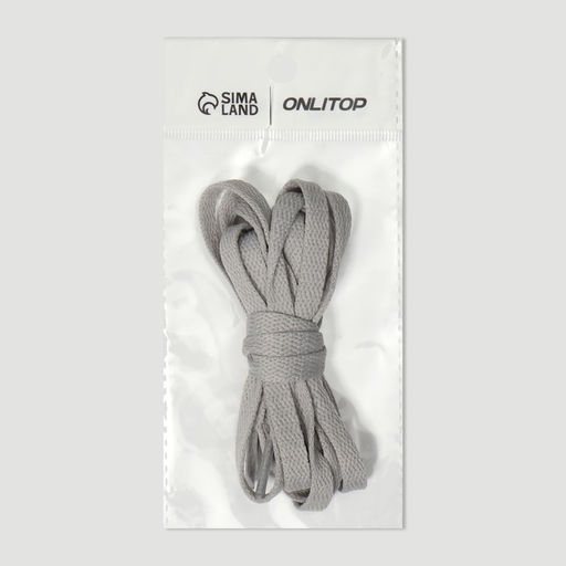 Цена за 5 шт. Шнурки для обуви, пара, плоские, 8 мм, 120 см, серые - Onlitop фото 5