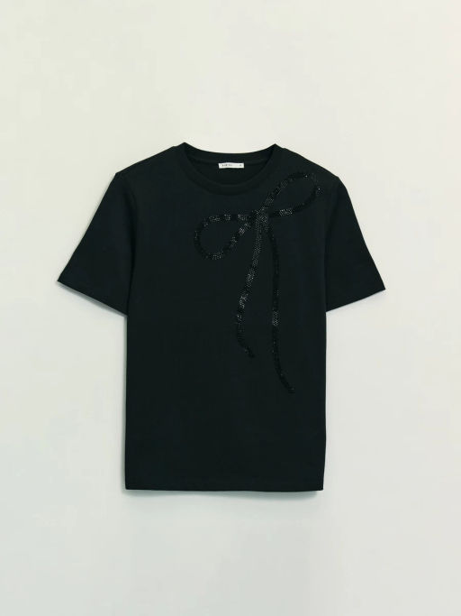 Футболка с бантом из блесток / Zarina