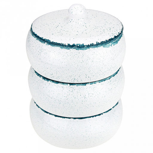 Набор для холодца керамический Русский 3 предмета по 0,9л, д16,5см Варадеро, h23см, с крышкой (Россия)