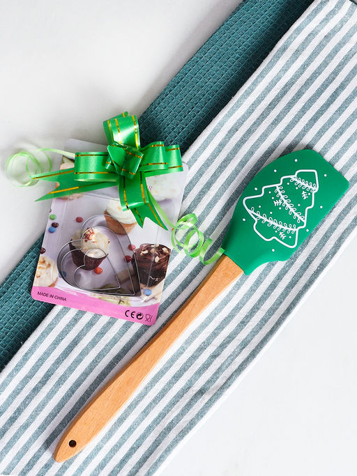 Подарочный набор Лопатка кулинарная силиконовая + формы для печенья / ML-080 /уп/ Новогодняя - Галеонтрейд фото 2