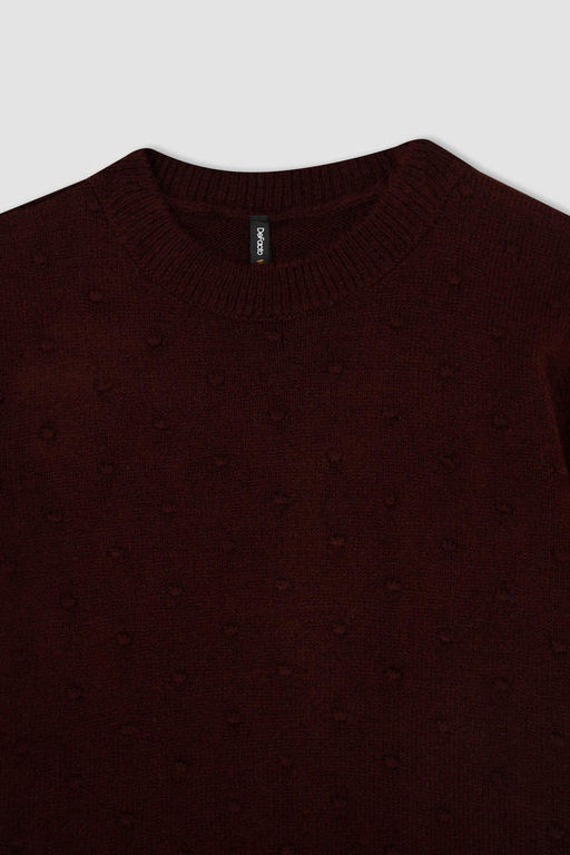 Свитер Relax Fit с круглым вырезом - Defacto фото 7