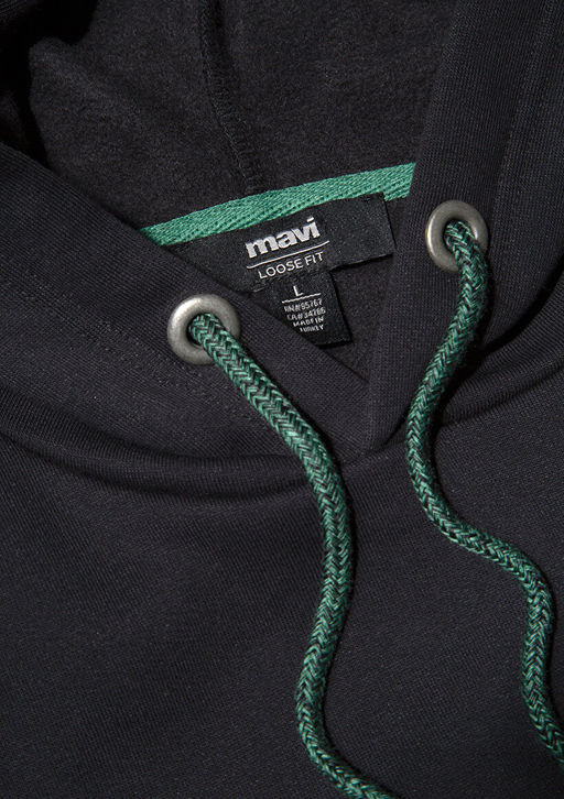 Mavi Logo Nak?sl? Kapusonlu Siyah Sweatshirt  фото 6