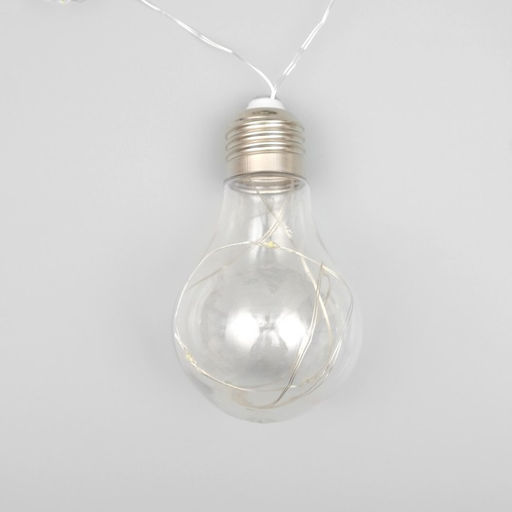 Гирлянда Нить 3 м с насадками Лампочки, IP20, серебристая нить, 100 LED, свечение синее, 3.5 В - Luazon lighting фото 6