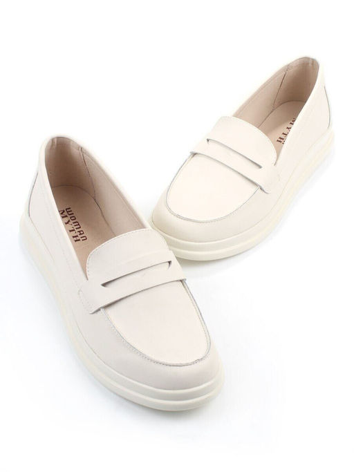 03-M37-11 MILK Лоферы женские (натуральная кожа)