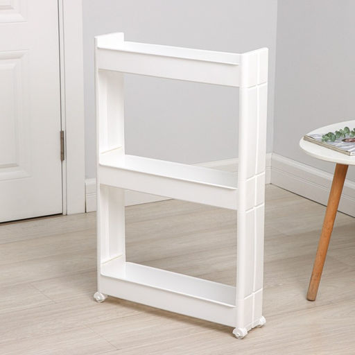 Стойка напольная, 3-х секционная, на колёсиках, белая