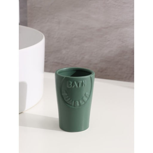 Аксессуары для ванной Доляна «Легенда», 3 предмета, дозатор 370 мл, мыльница, стакан, зелёные