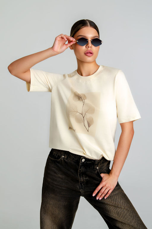 Арт. 31133 Футболка женская 44-52 (5 шт) Цвет:бежевый - Калинка фото 14