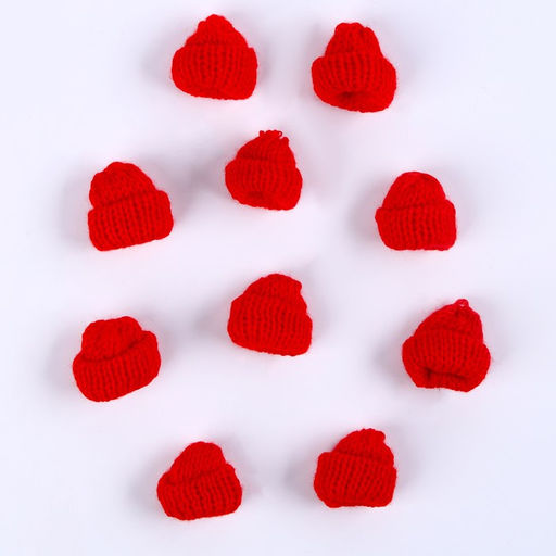 Шапка для игрушек вязаная, набор 10 шт., цвет красный - Simaland фото 2