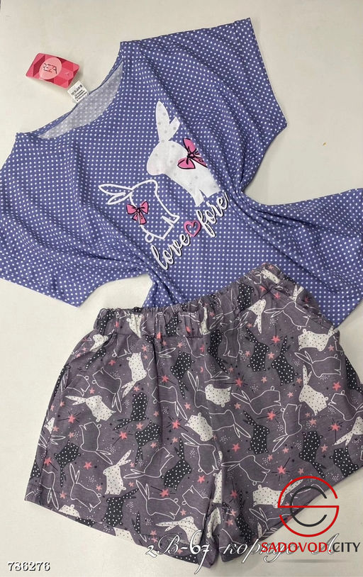 Пижама женская с шортами и футболкой