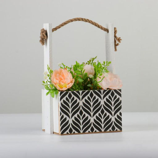 Кашпо деревянное, 15128.5(25) см Пауль и Любовь. Орнамент №1, с принтом