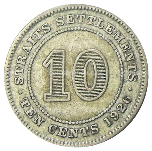 10 центов 1926 года Стрейтс Сетлментс