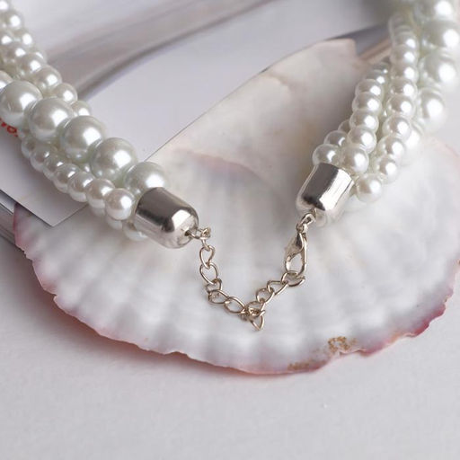 Бусы «Жгут» с жемчугом, шар №6.10, белые, L=45 см