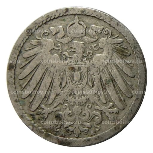 Монета 5 пфеннигов 1890 года A Германия