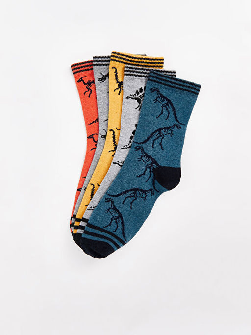 Desenli Erkek ?ocuk Soket ?orap 5li - Waikiki фото 2