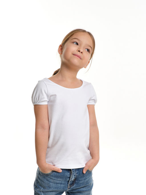 Базовая футболка для девочки UD 1217 белый - Mini maxi фото 3