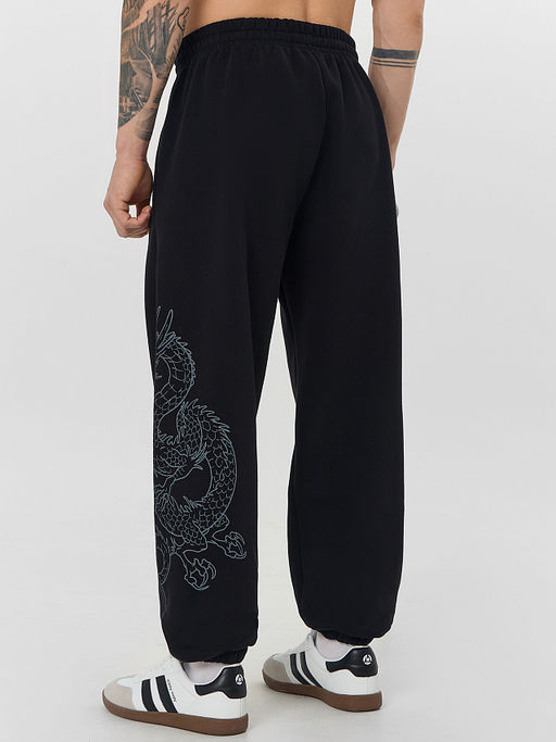 Теплые брюки джоггеры мужские черные с начесом - Mark formelle фото 2