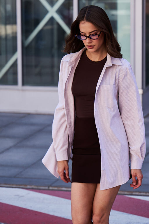 Рубашка оверсайз в полоску хлопковая