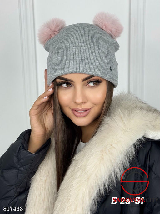 Шапка женская 2в1 с ушками