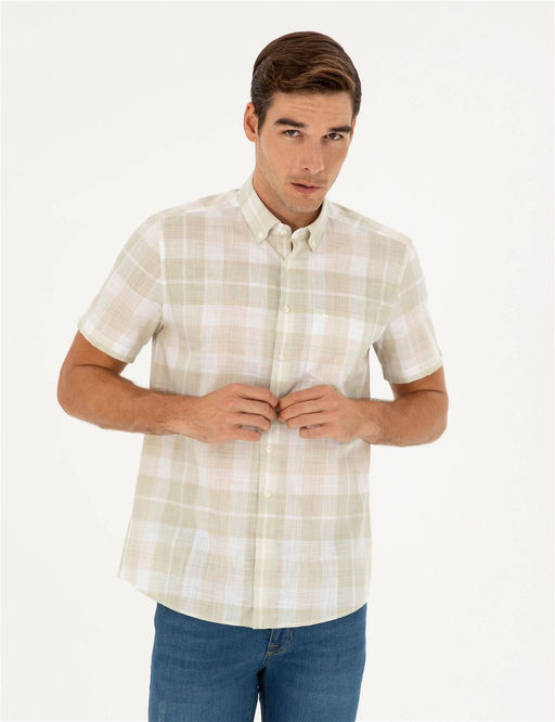Haki Regular Fit K_sa Kollu G_mlek