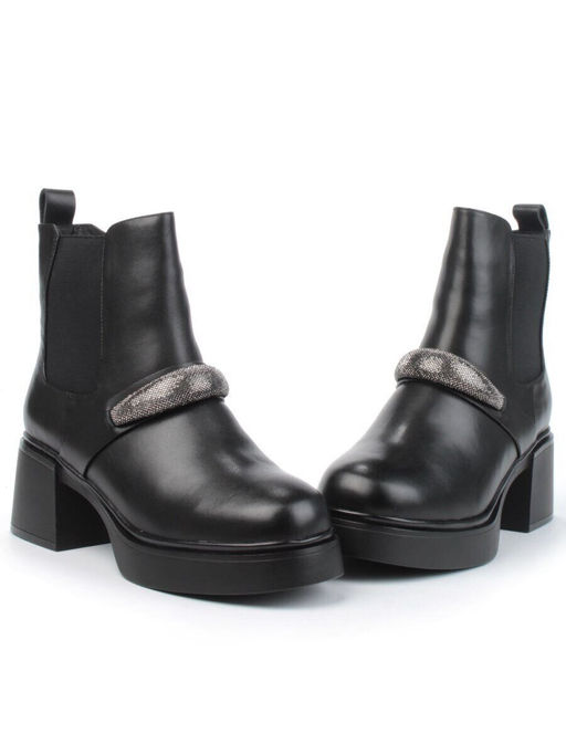 04-M904 987-31M-1 BLACK Ботинки зимние женские (натуральная кожа, натуральный мех)