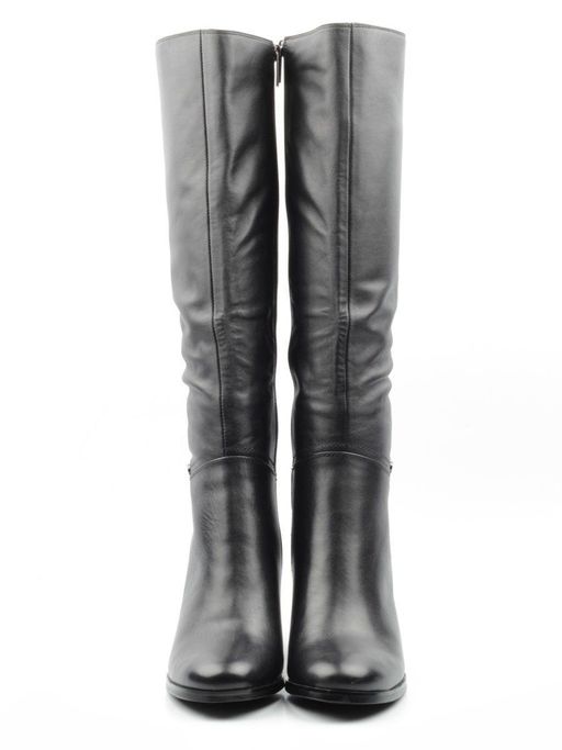 02-K82-D1 BLACK Сапоги зимние женские (натуральная кожа, натуральный мех (еврозима)) - Фабричный китай фото 8