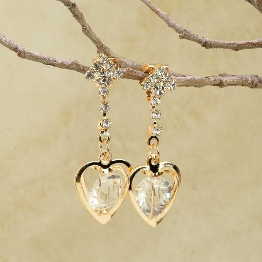 Цена за 2 шт. Клипсы для ушей QF «Грация», сердце объёмное, цвет МИКС